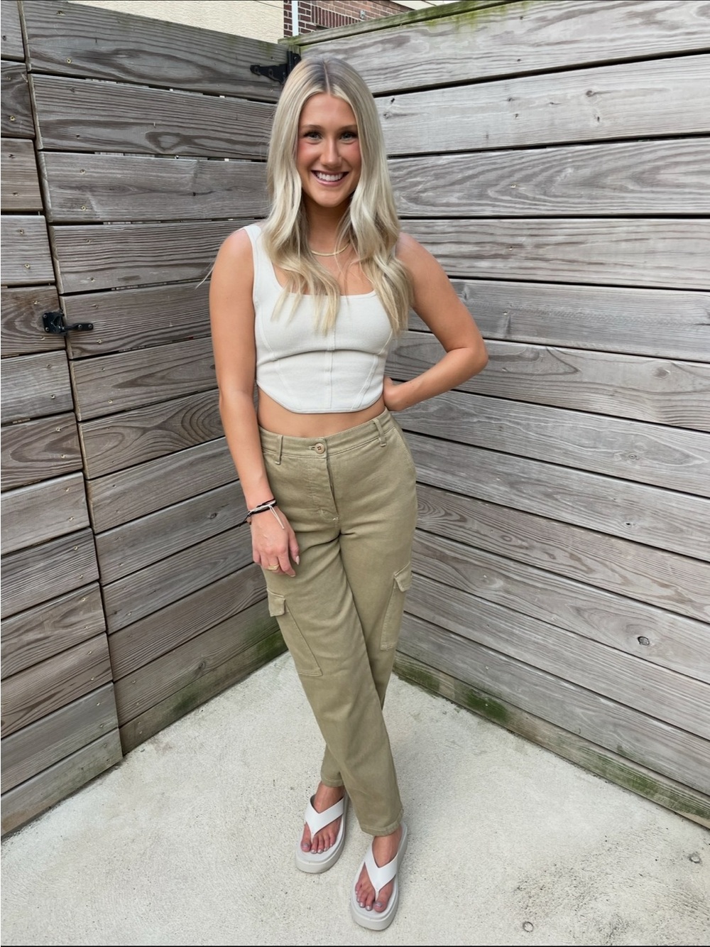 Wilfred Green Cargo Pants with Flap Pockets